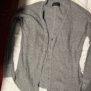 Abercrombie & Fitch Heather Gray Cozy Knit Sweater Cardigan